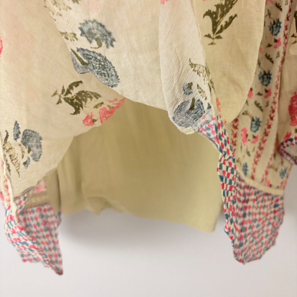 Soft Surroundings Tunic Top Womens 2X Yellow Floral Embroidered Boho Chiffon - Picture 5 of 13